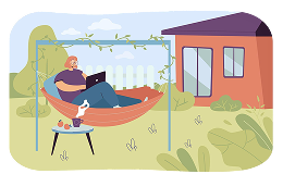 young-woman-relaxing-hammock-backyard-flat-vector-illustration 1